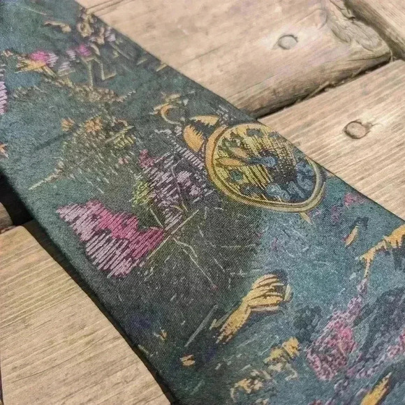 Vintage Christian Dior clock design men's tie - Picture 5 of 12